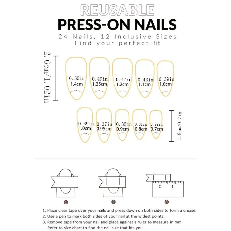 24 Piece Press-On Nail Set - Matte Almond