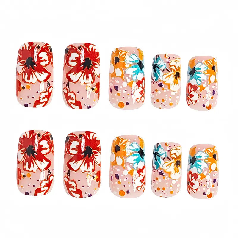 24 Piece Press-On Nail Set - Gorgeous Floral