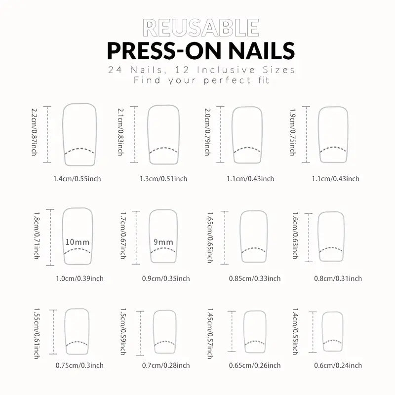 24 Piece Press-On Nail Set - Summer Green Delight