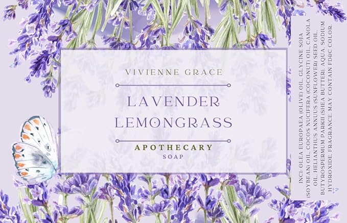 Apothecary Lavender Lemongrass Soap Bar - Vivienne Grace