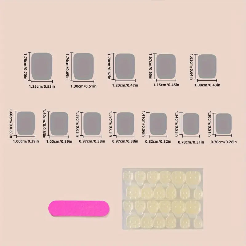 24 Piece Press-On Nail Set - Pink Glitter Galore