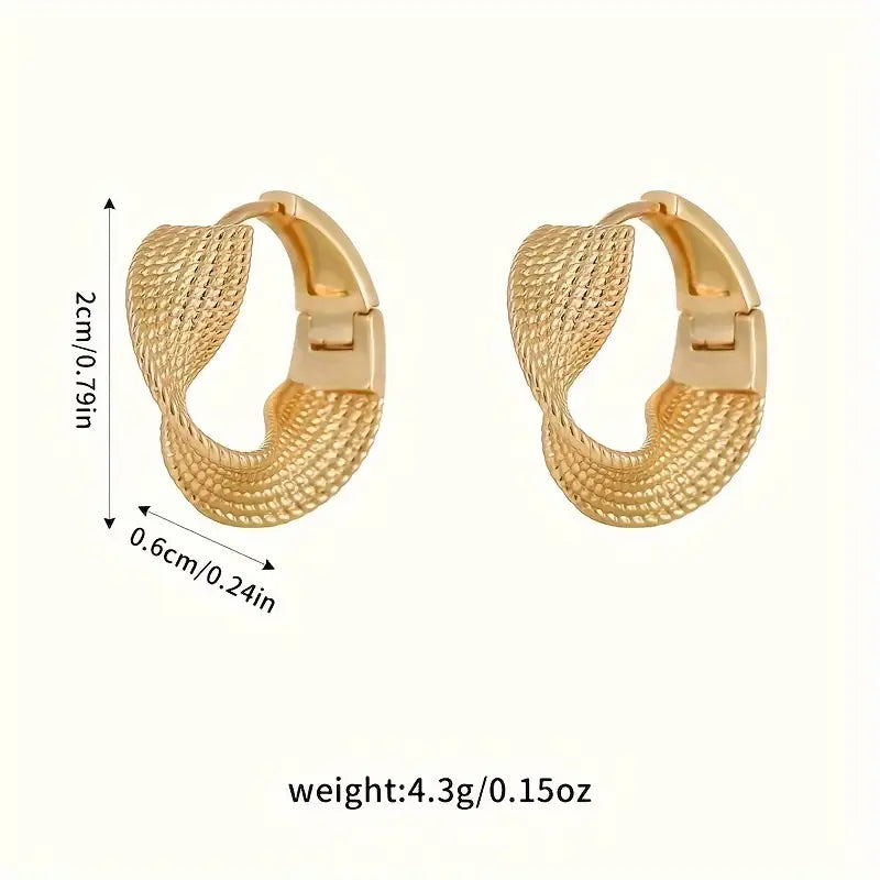 14K Gold Plated Twisted Hoop Earrings