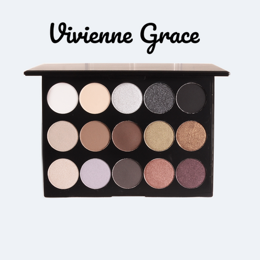 15 Shade Eyeshadow Palette - Smoky - Vivienne Grace