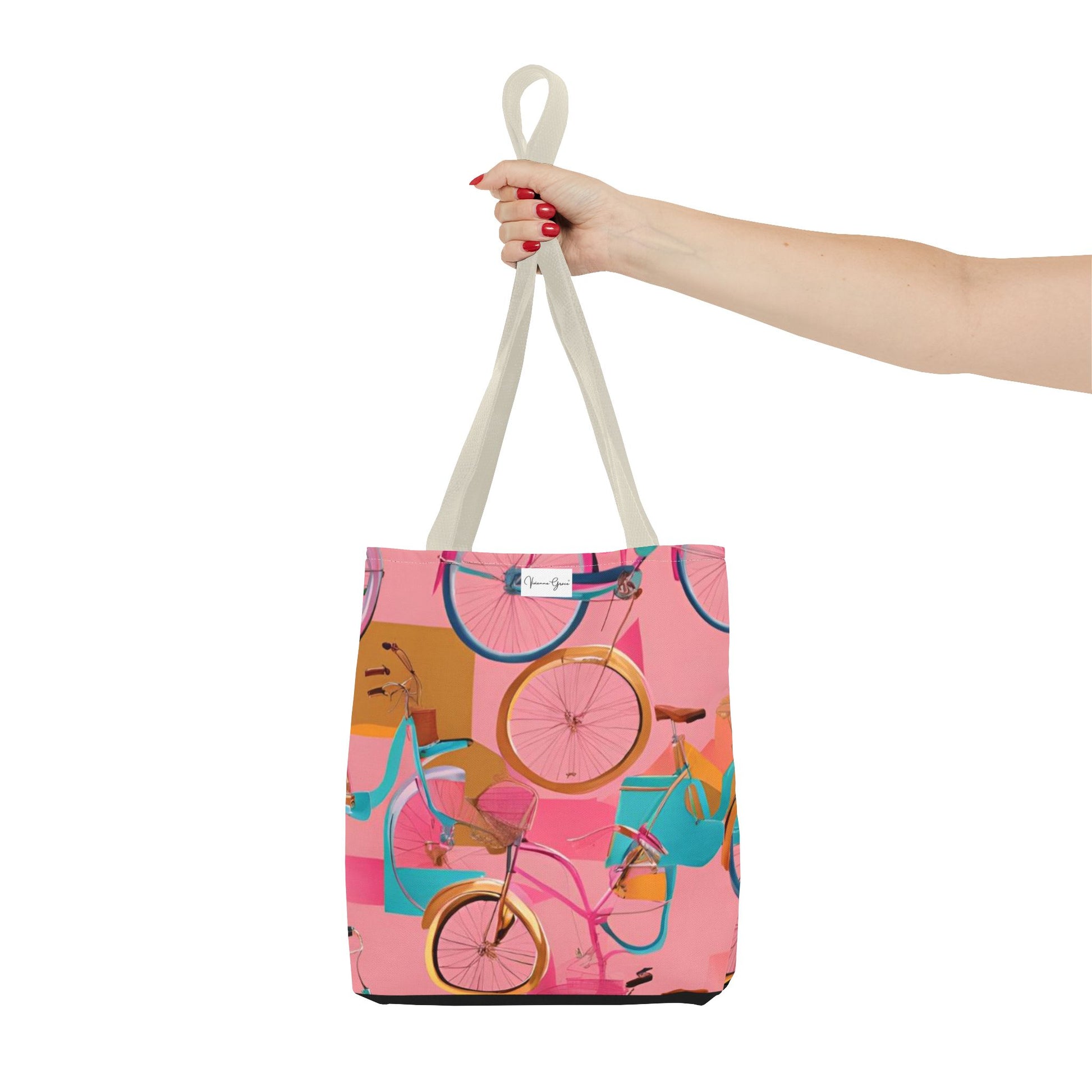 Tote Bag - Pink/Gold Bicycles - Vivienne Grace