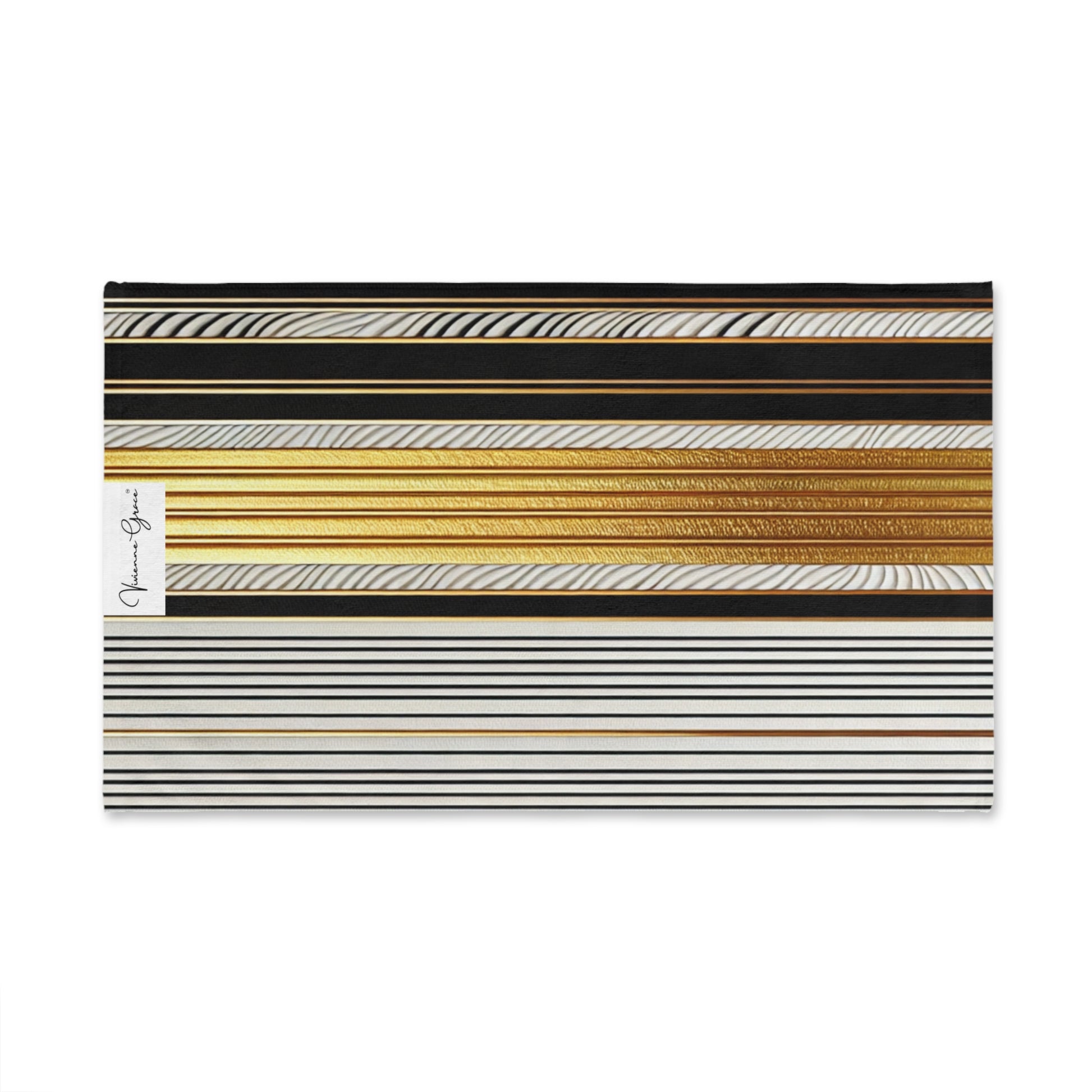 Chic Hand Towel - BLACK/GOLD - Vivienne Grace