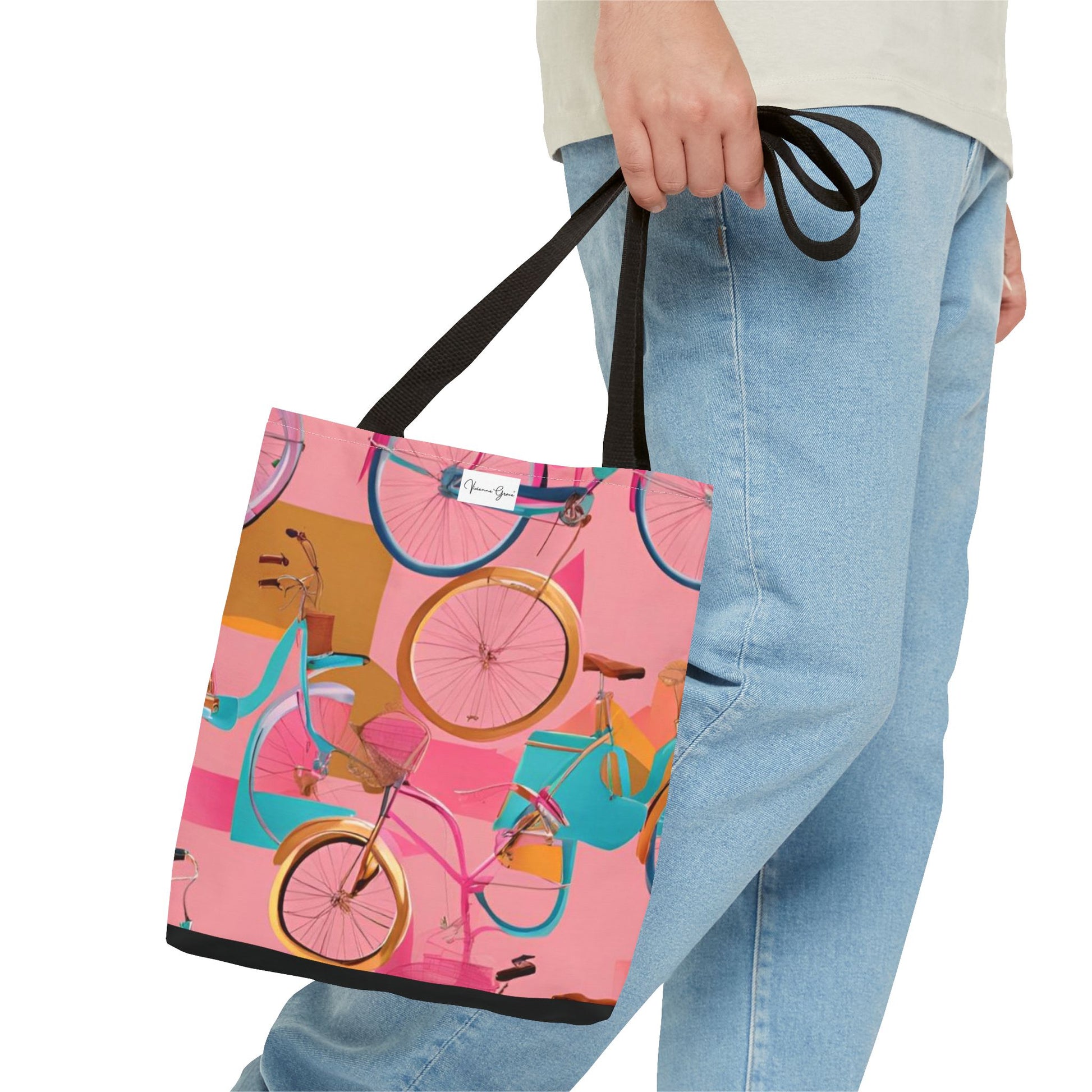 Tote Bag - Pink/Gold Bicycles - Vivienne Grace