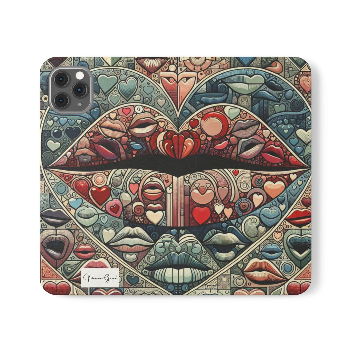 IPhone - Flip Case - BLUE LIPS - Vivienne Grace