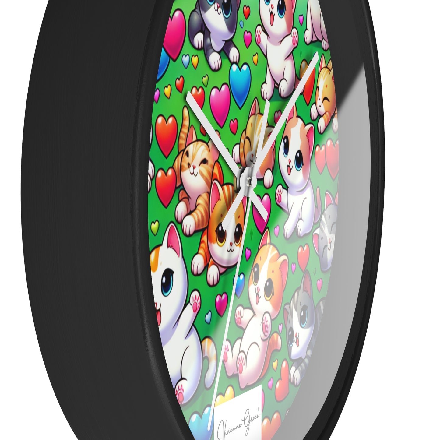 Wall Clock  - BRIGHT KITTENS - Vivienne Grace