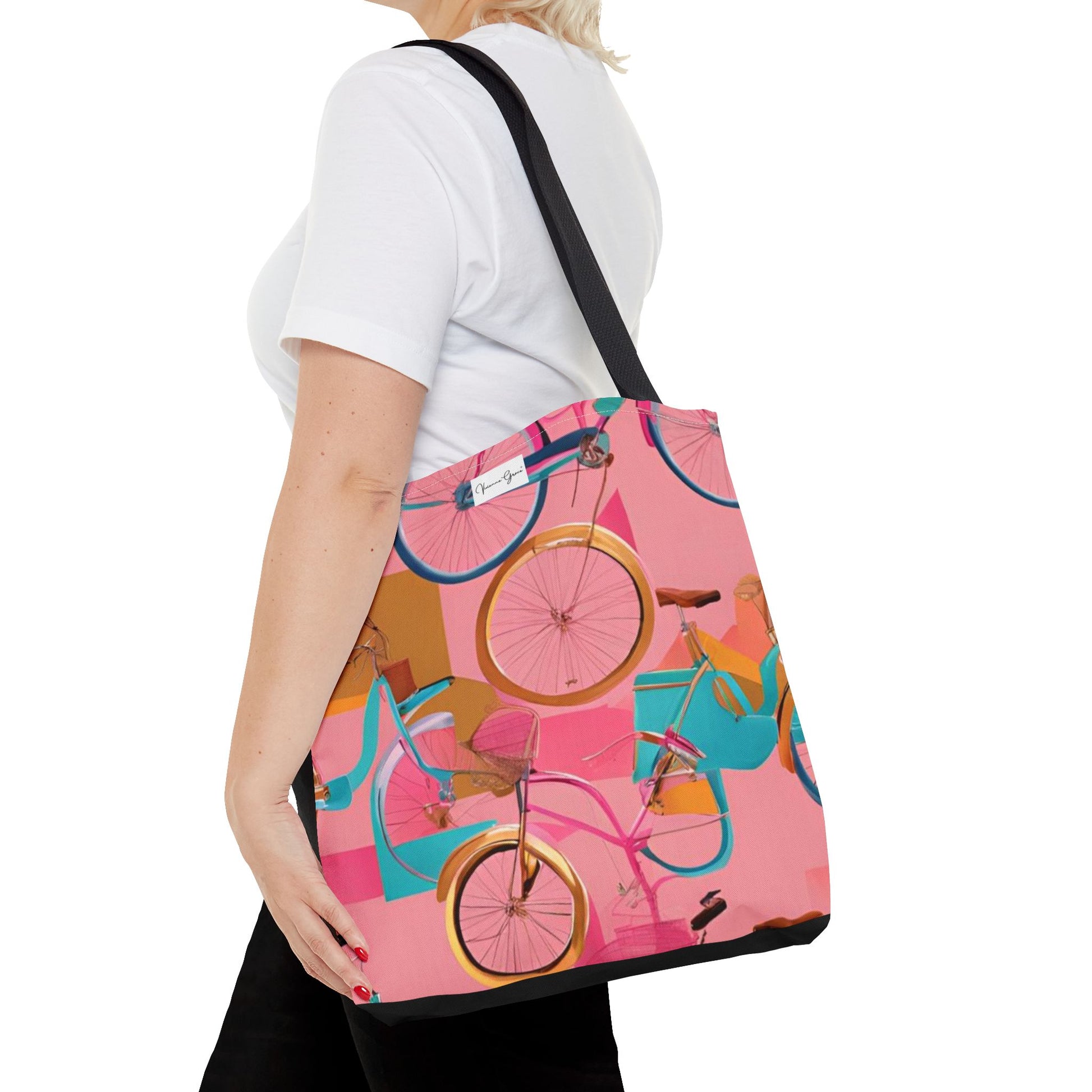 Tote Bag - Pink/Gold Bicycles - Vivienne Grace