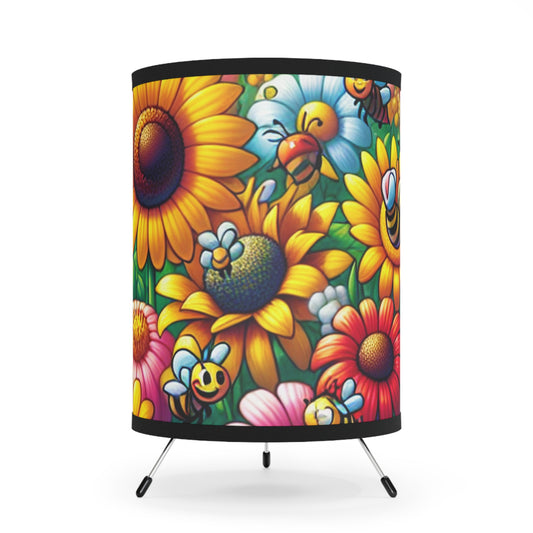 Tripod Lamp - SUNFLOWERS/BEES