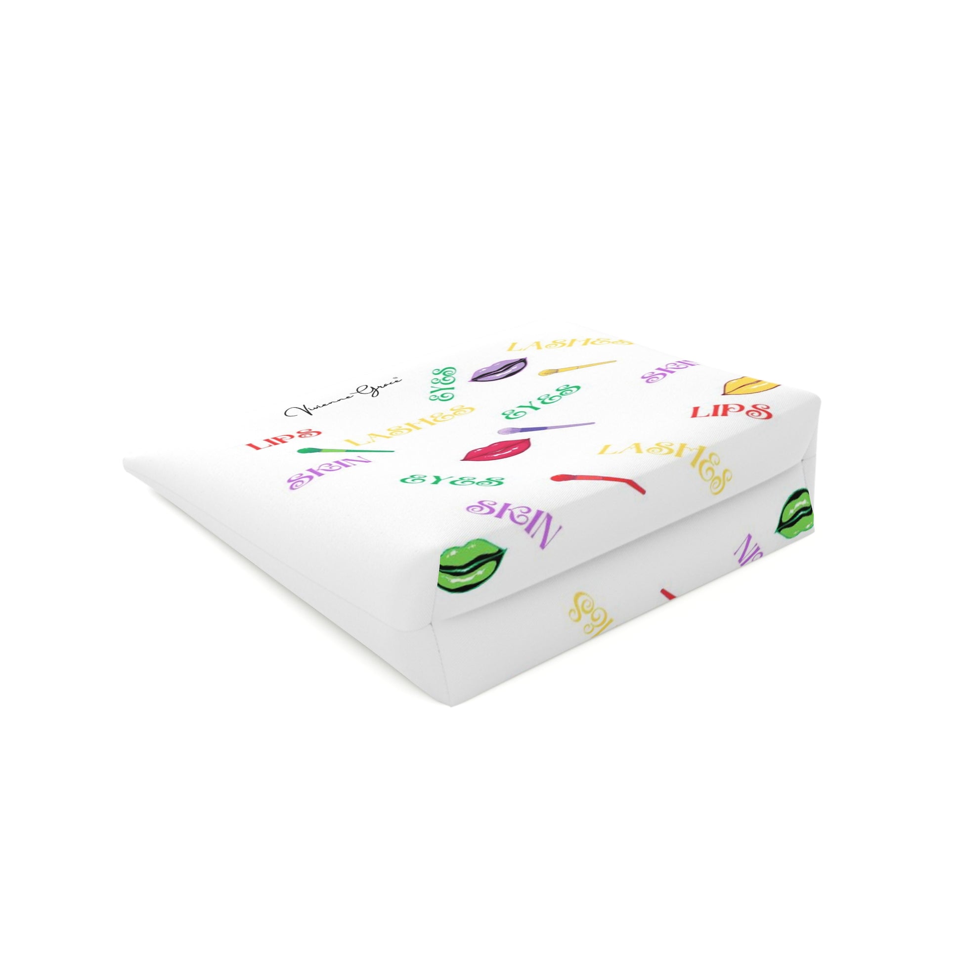 Cotton Cosmetic Bag - FUN (white) - Vivienne Grace