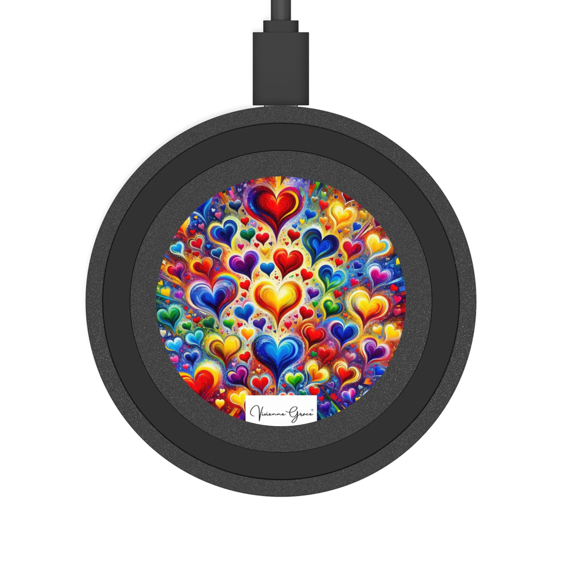 Quake Wireless Charging Pad - BRIGHT HEARTS - Vivienne Grace