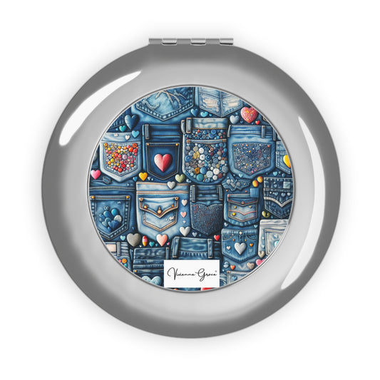 Compact Travel Mirror - BLUE JEANS - Vivienne Grace