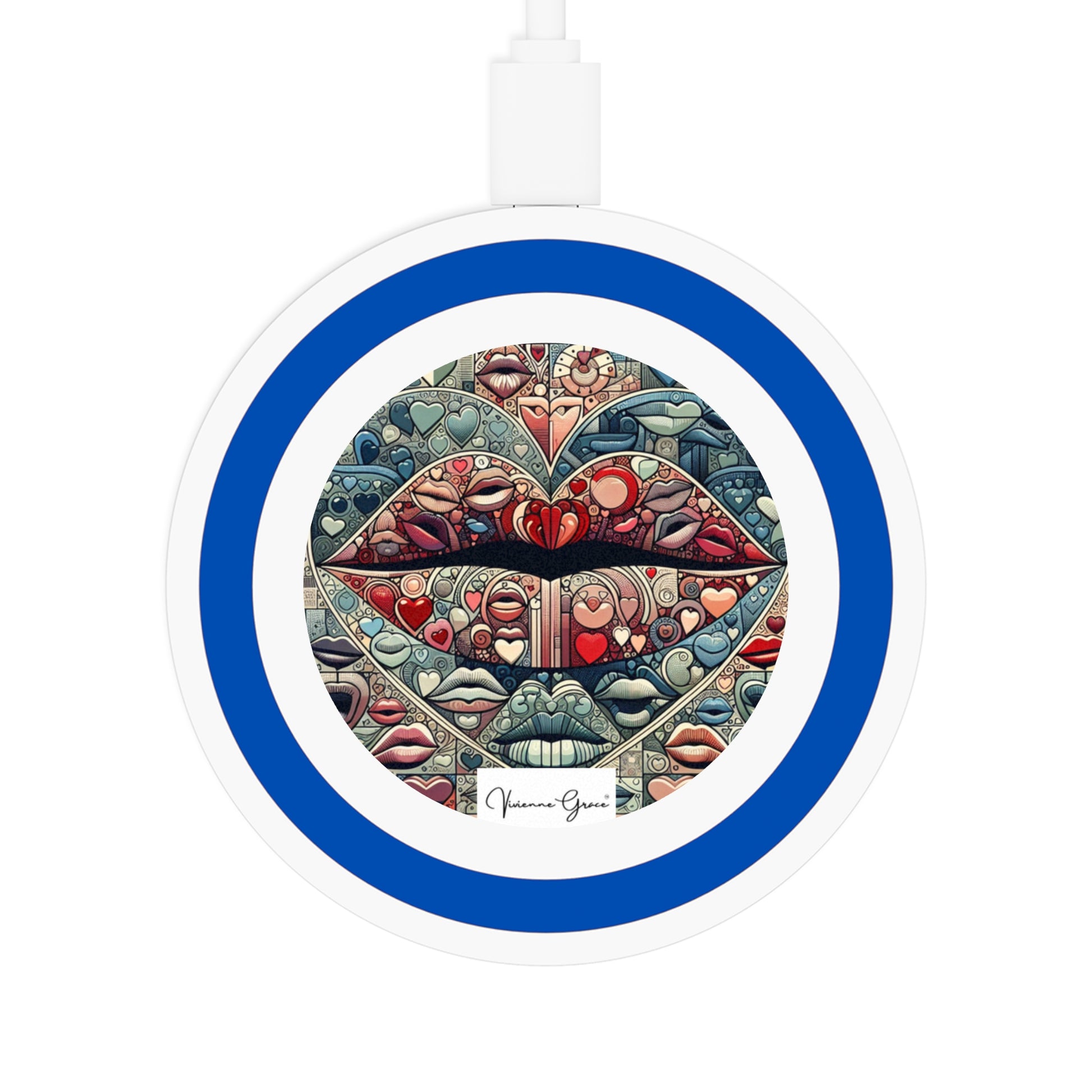 Quake Wireless Charging Pad - BLUE LIPS - Vivienne Grace