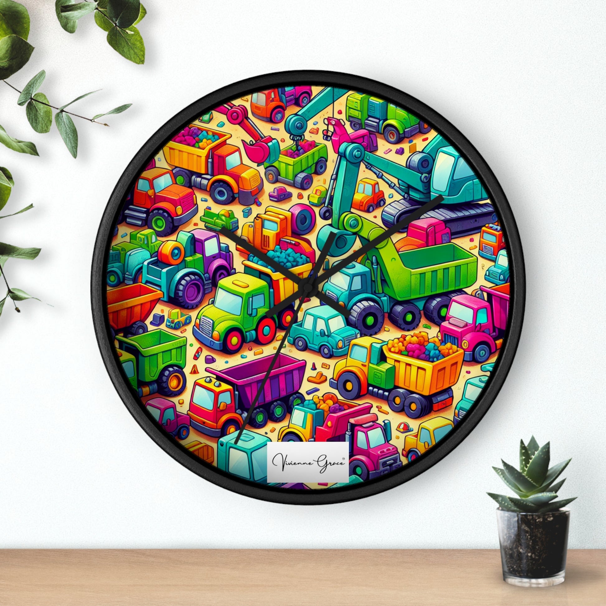 Wall Clock  - HEAVY EQUIPMENT TOYS - Vivienne Grace