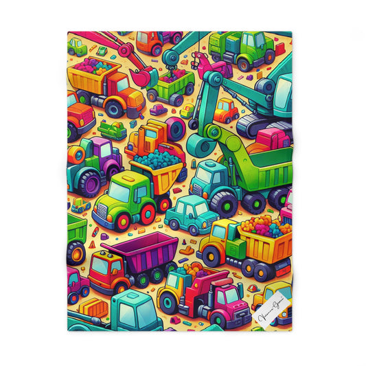 Soft Fleece Baby Blanket - HEAVY EQUIPMENT TOYS - Vivienne Grace