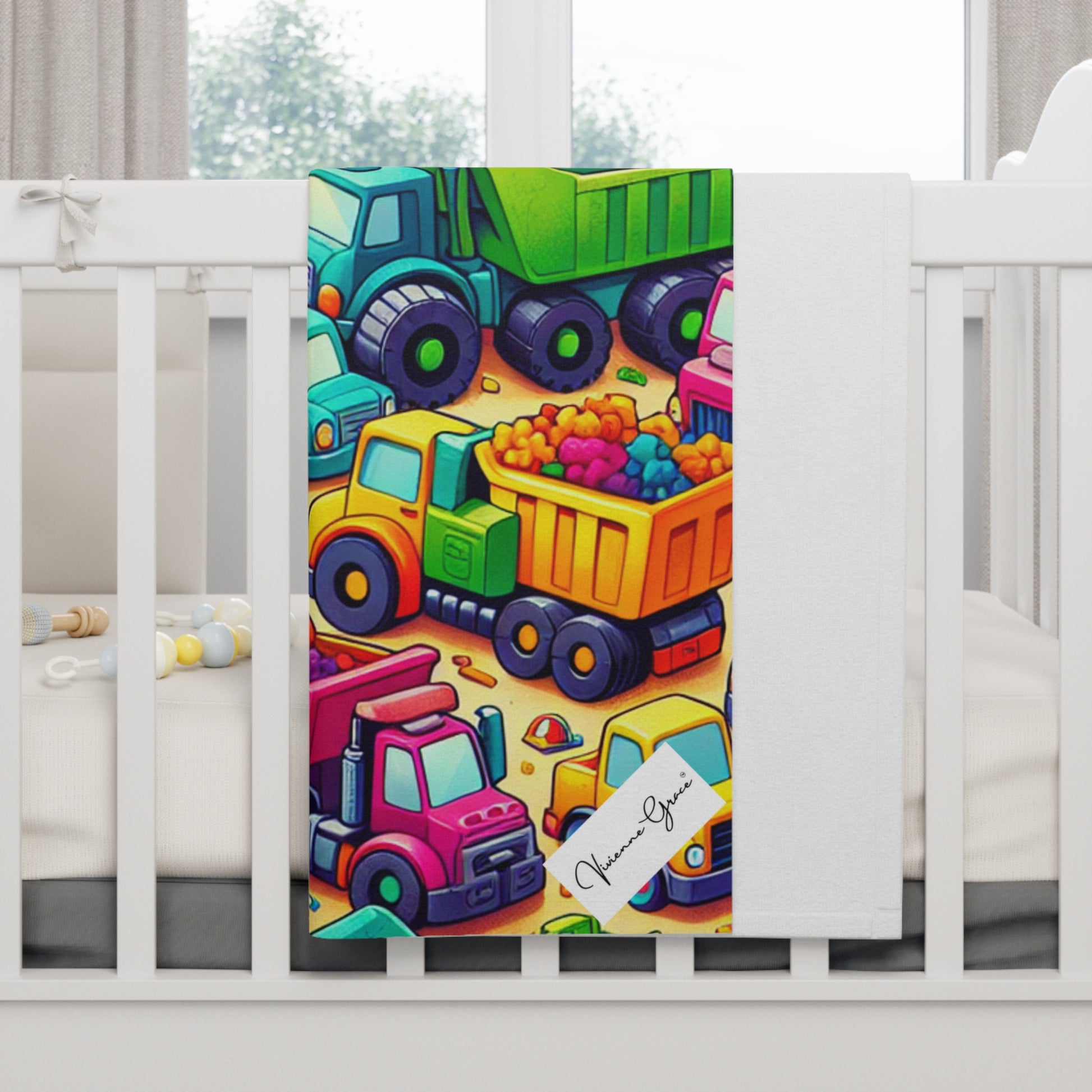 Soft Fleece Baby Blanket - HEAVY EQUIPMENT TOYS - Vivienne Grace