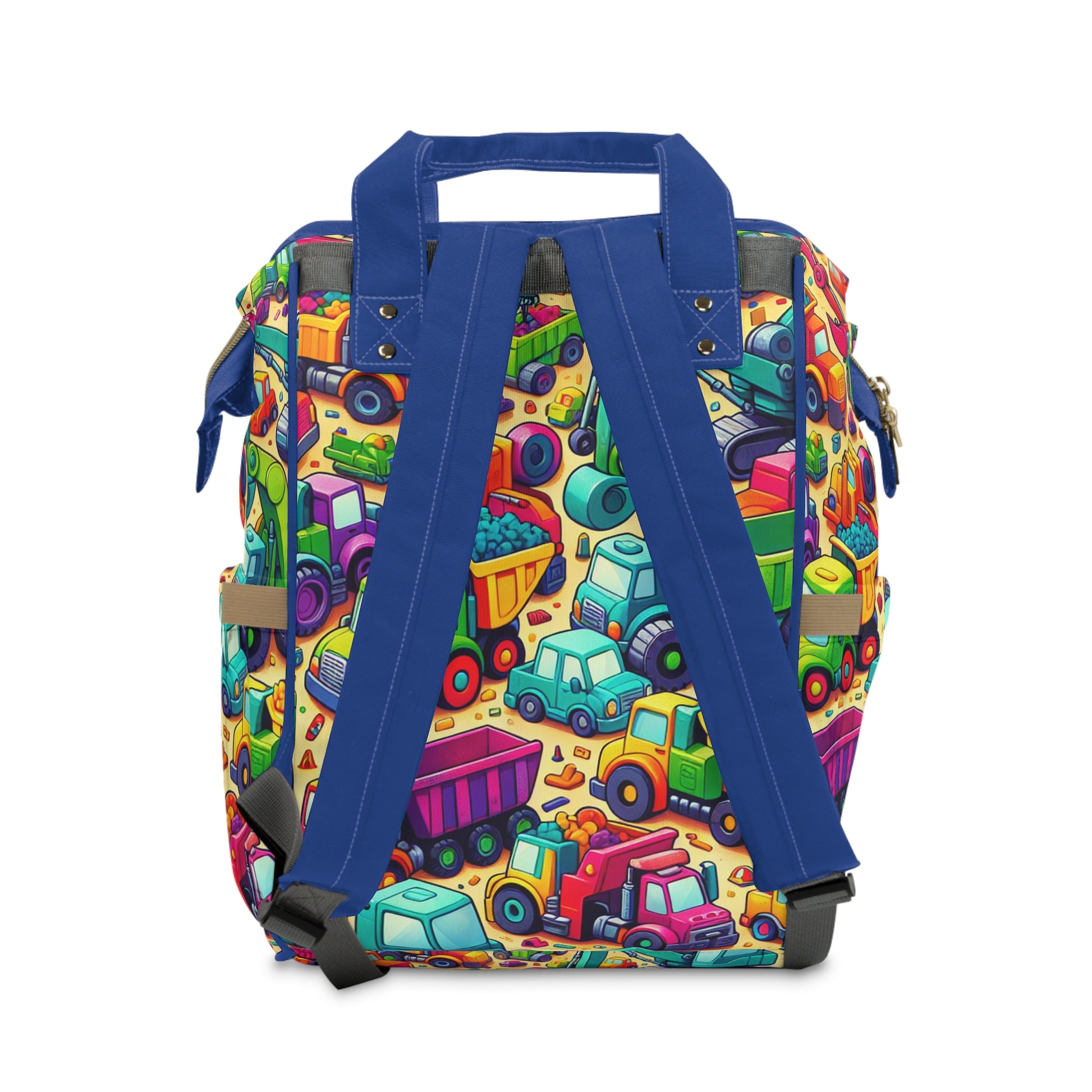 Multifunctional Diaper Backpack - HEAVY EQUIPMENT TOYS (Blue) - Vivienne Grace