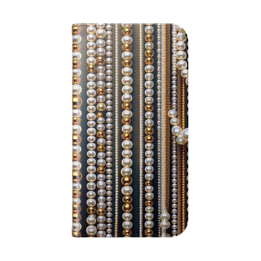 IPhone - Flip Case - PEARLS & GOLD - Vivienne Grace