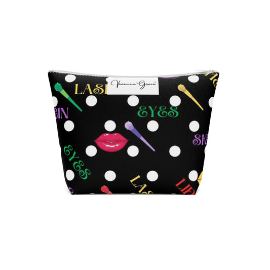 Cotton Cosmetic Bag - FUN (black) - Vivienne Grace