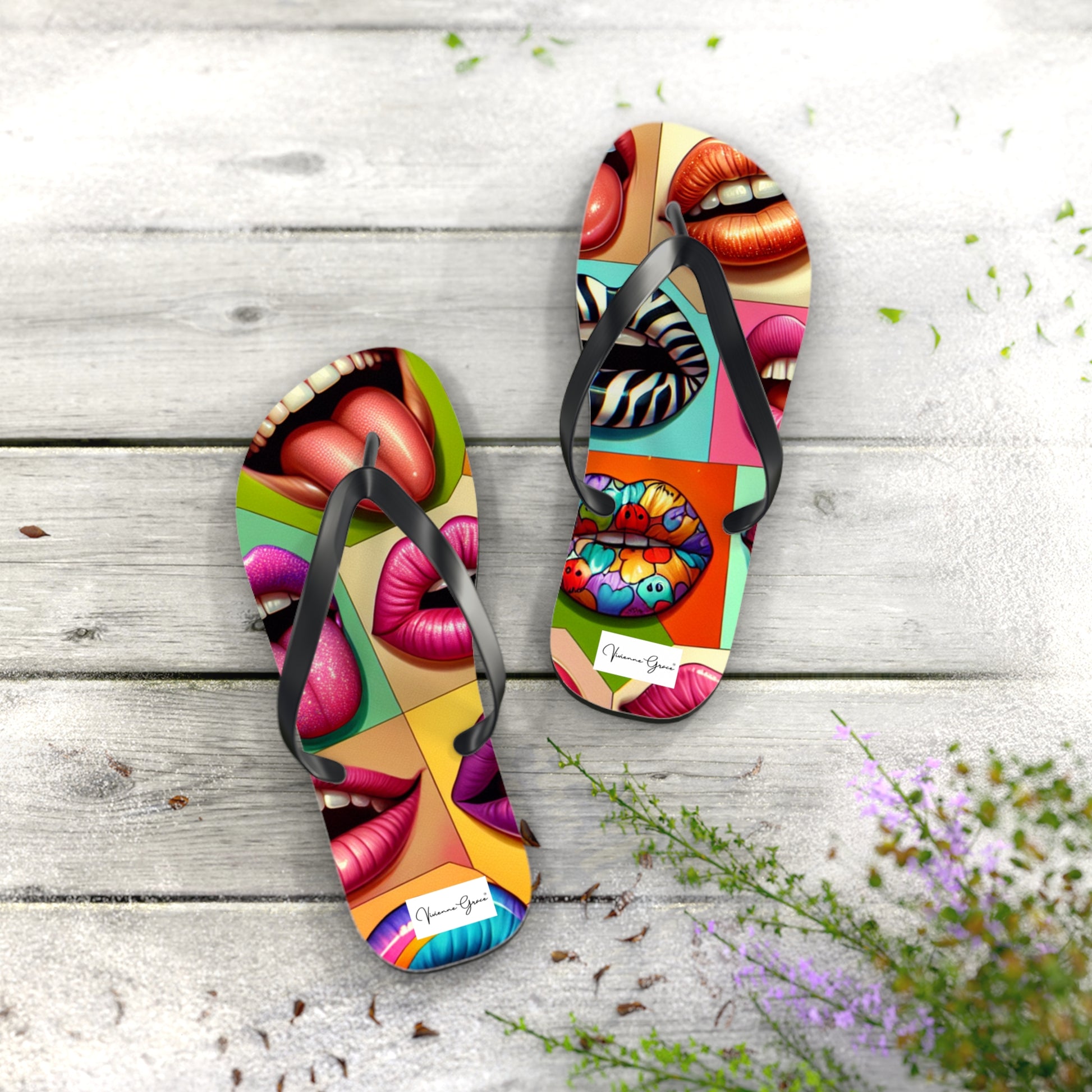 Flip Flops - LIPS - Vivienne Grace