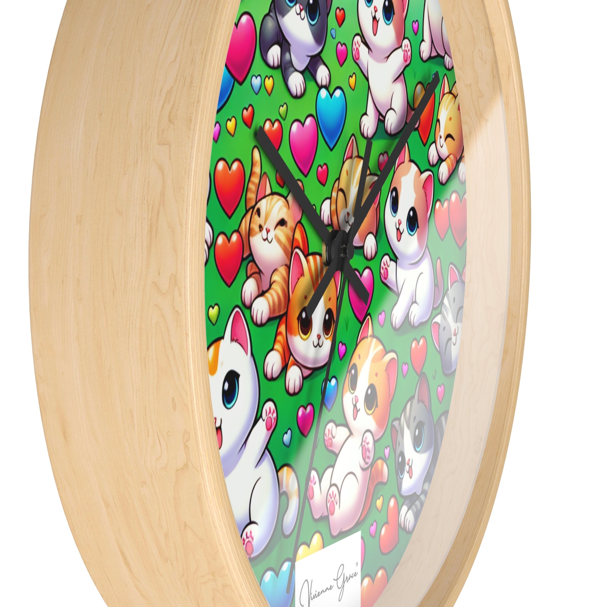 Wall Clock  - BRIGHT KITTENS - Vivienne Grace
