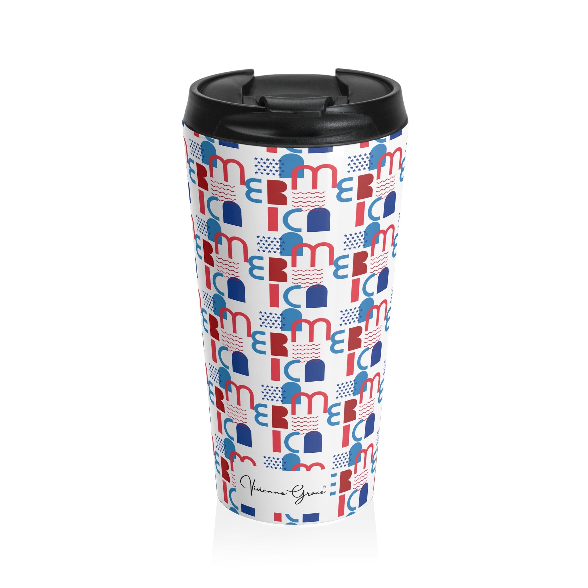 Stainless Steel Travel Mug - AMERICA - Vivienne Grace