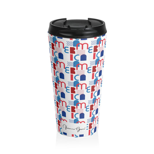 Stainless Steel Travel Mug - AMERICA - Vivienne Grace