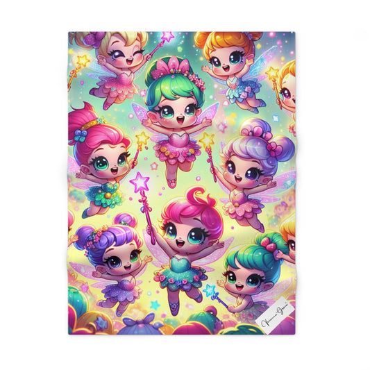 Soft Fleece Baby Blanket - LITTLE FAIRIES - Vivienne Grace