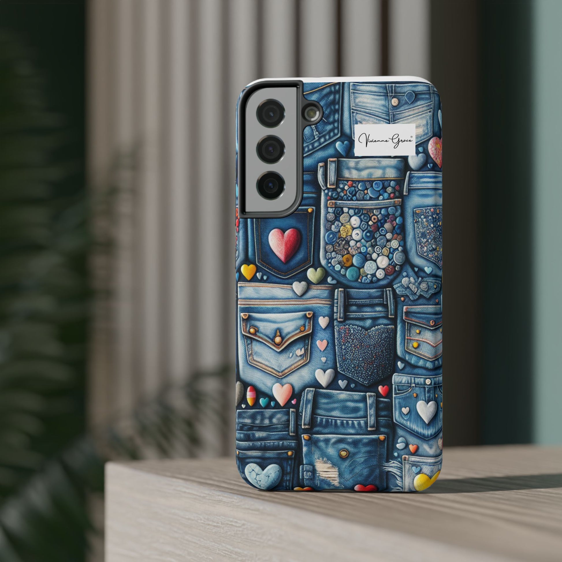 Samsung Galaxy -Impact-Resistant Case - BLUE JEANS - Vivienne Grace