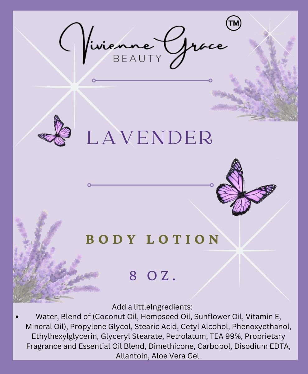 Moisturizing Body Lotion -  LAVENDER - Vivienne Grace