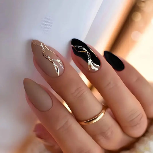24 Piece Press-On Nail Set - Matte Almond