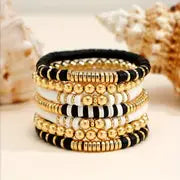 7 Piece Copper Bead & Soft Clay Boho-Chic Bracelet