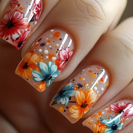 24 Piece Press-On Nail Set - Gorgeous Floral