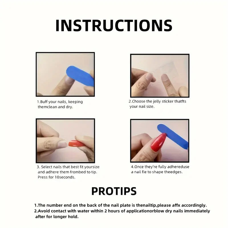 24 Piece Short Press-on Nails - Cool Blue
