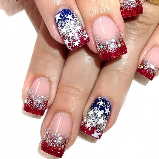 24 Piece Set Press-On Nails - Patriotic USA