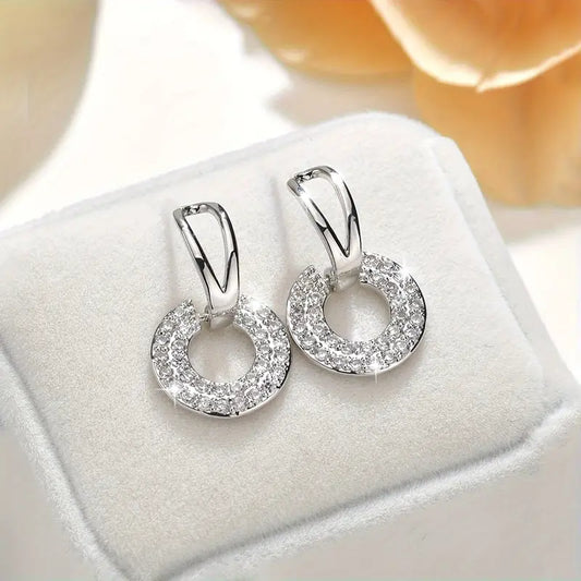Cute Rhinestone Earrings w/925 Sterling Silver Posts
