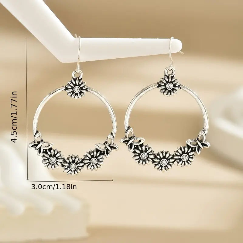 Silver Plated Butterfly Drop Earrings