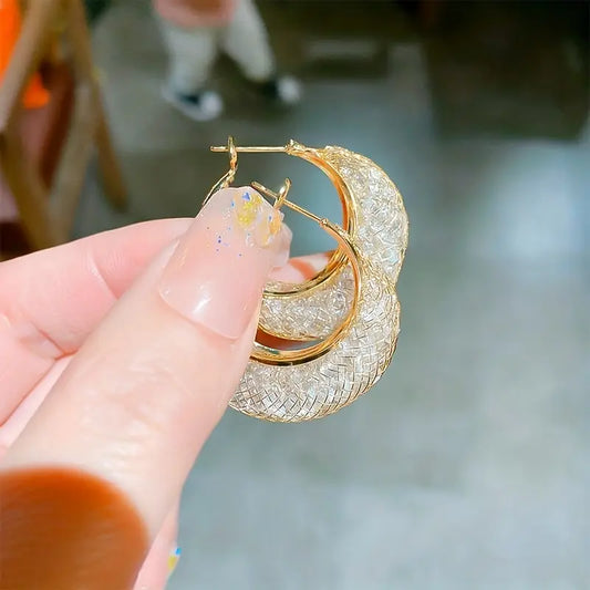 18K Gold Plated Shiny Hoop Earrings