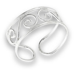 Sterling Silver Wire Swirl Toe Ring - Vivienne Grace