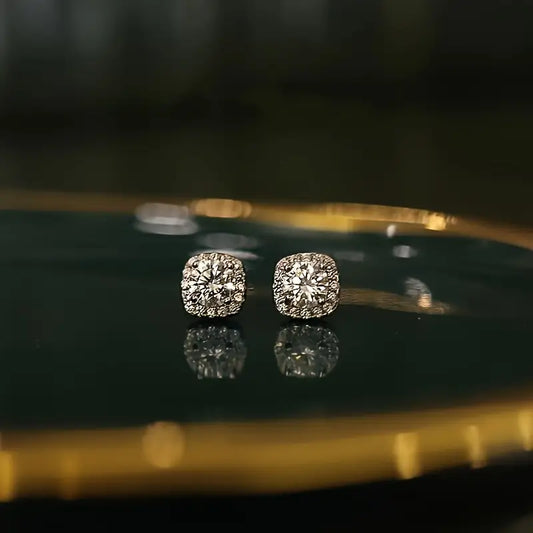 Elegant Stud Earrings with Syn. Cubic Zirconia